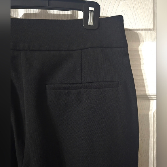 FRAME Wide Leg Zip Front Twill Trousers, Structured Black Dress Pants, Sz 10 - Picture 11 of 14